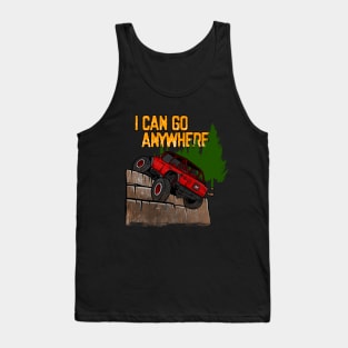 Red Jeep Flex I Can Go Anywhere Tank Top